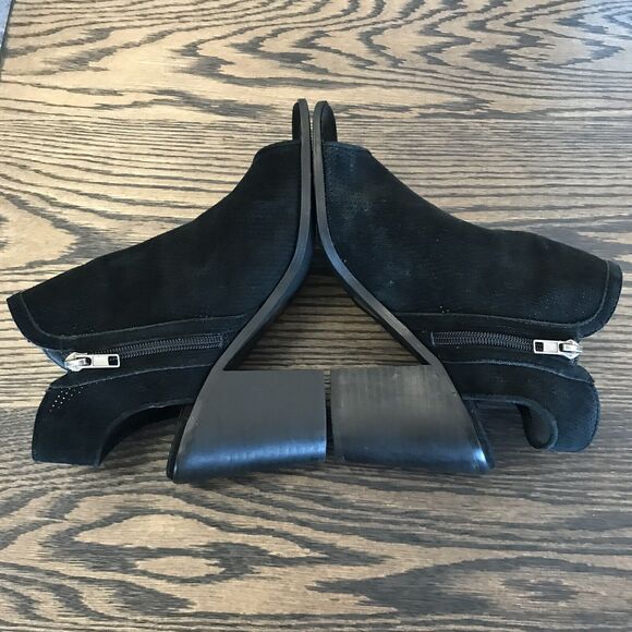 Steve Madden Maxine Black Perforated Suede Leather Open Toe Sandal Bootie 7.5 - Picture 4 of 13